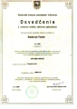 Certifikát SV